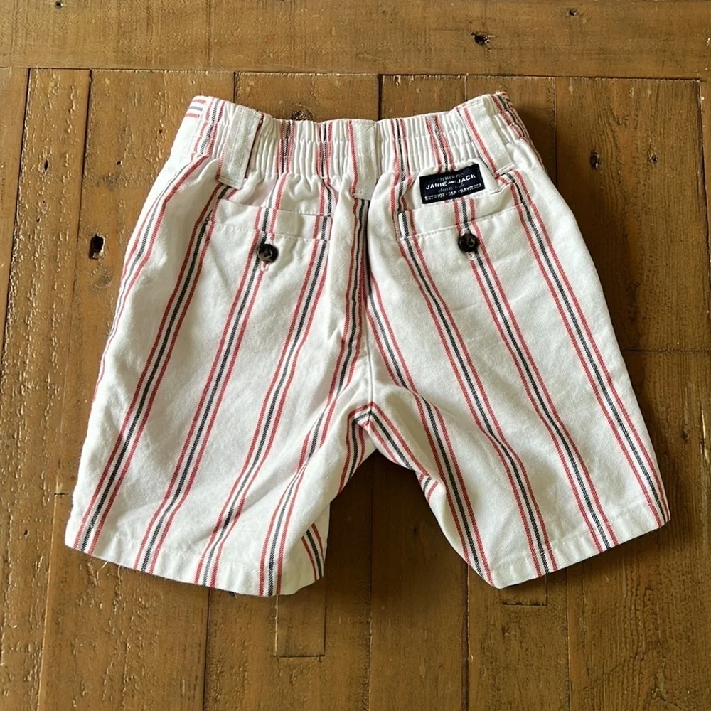 Janie and jack red white and blue striped shorts